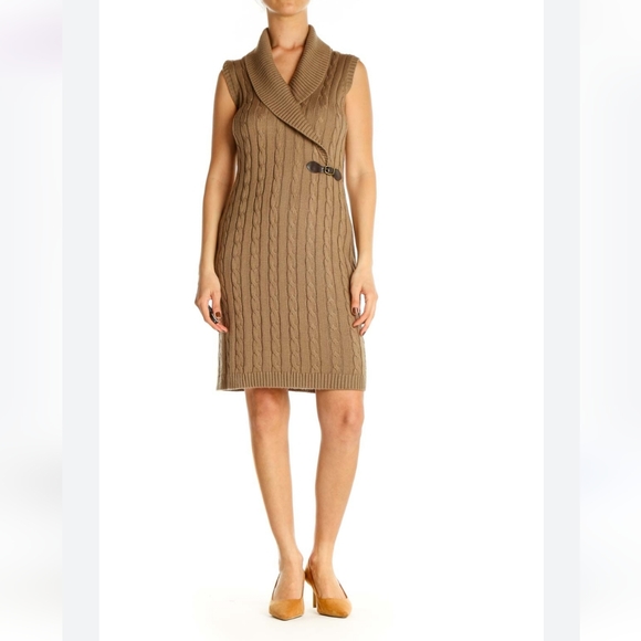 Sz XL Calvin Klien - Sleeve Side Leather Buckle Detail Sweater Dress - Picture 5 of 9